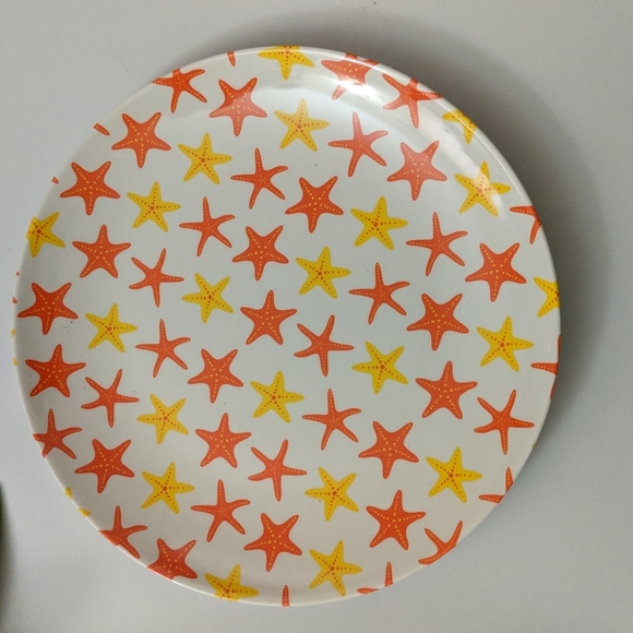 Sigrid Olsen Fish Melamine Side 4 Plates Nautical Beach Print - Picture 4 of 7